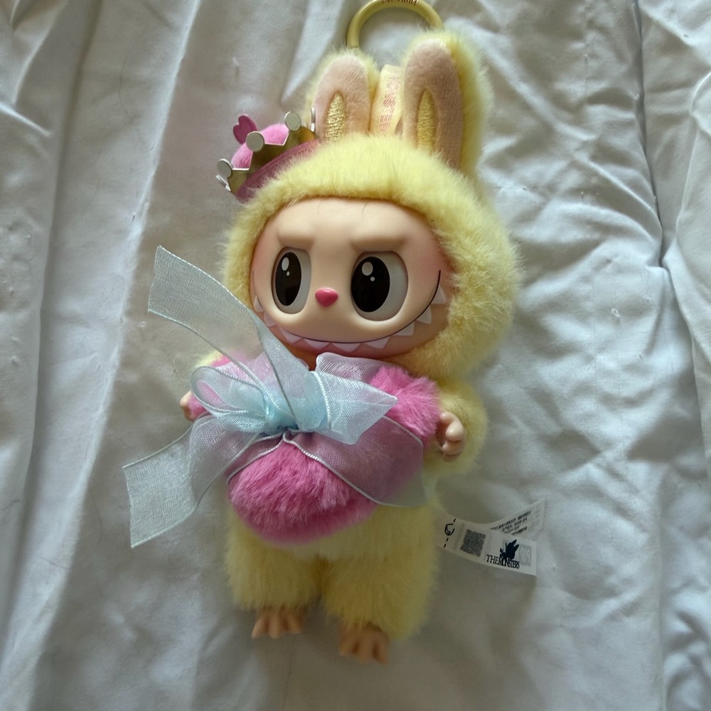 Charming Yellow and Pink labubu Plush Toy
